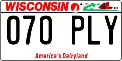 WI license plate 070PLY