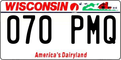 WI license plate 070PMQ