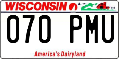 WI license plate 070PMU