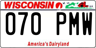 WI license plate 070PMW