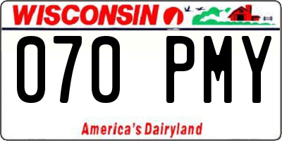 WI license plate 070PMY