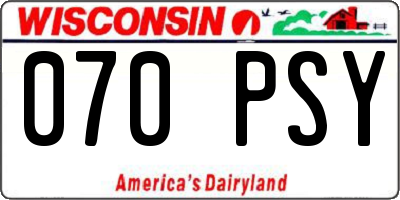 WI license plate 070PSY