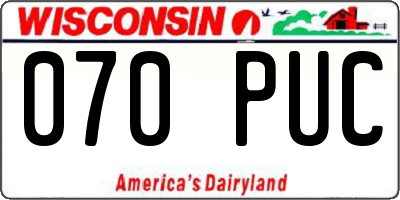 WI license plate 070PUC