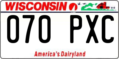 WI license plate 070PXC