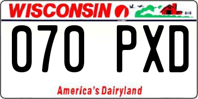 WI license plate 070PXD