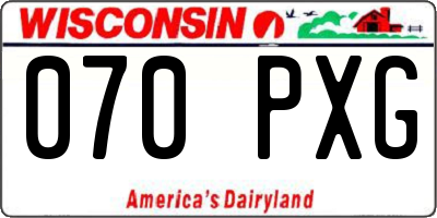 WI license plate 070PXG