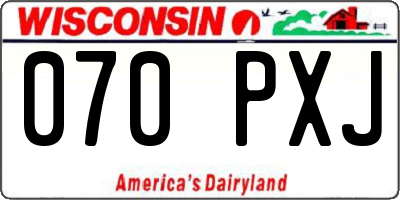 WI license plate 070PXJ