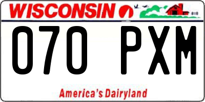 WI license plate 070PXM