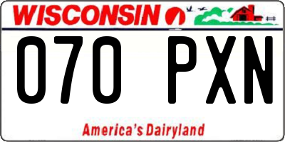 WI license plate 070PXN