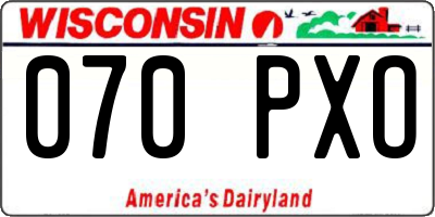 WI license plate 070PXO