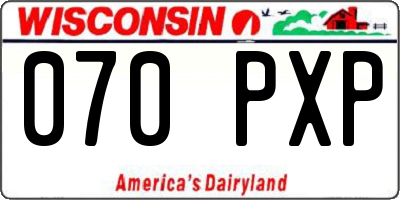 WI license plate 070PXP