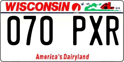 WI license plate 070PXR