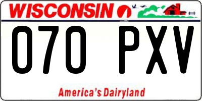 WI license plate 070PXV