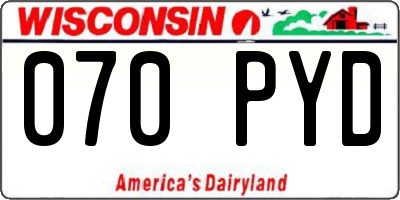 WI license plate 070PYD
