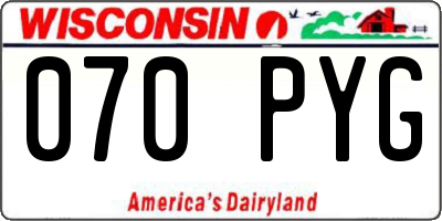 WI license plate 070PYG