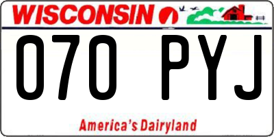 WI license plate 070PYJ