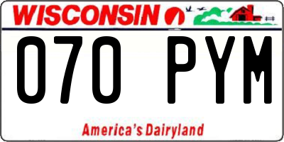 WI license plate 070PYM