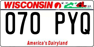 WI license plate 070PYQ