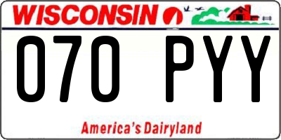 WI license plate 070PYY