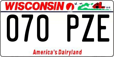 WI license plate 070PZE