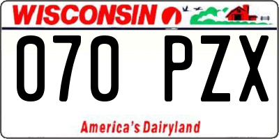 WI license plate 070PZX