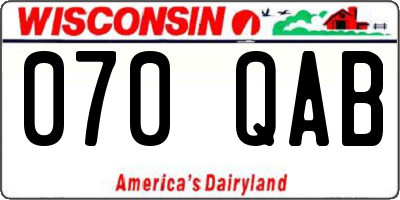WI license plate 070QAB