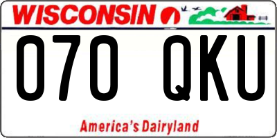 WI license plate 070QKU