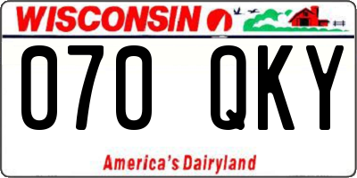 WI license plate 070QKY
