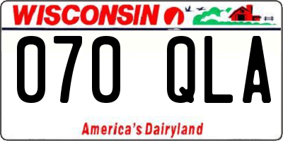 WI license plate 070QLA