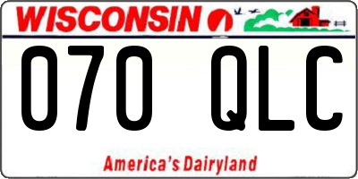WI license plate 070QLC