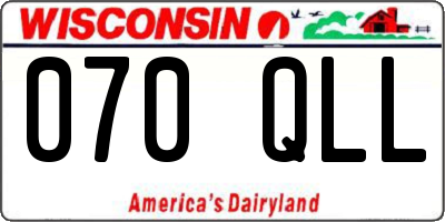 WI license plate 070QLL