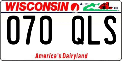 WI license plate 070QLS