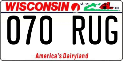 WI license plate 070RUG