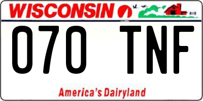WI license plate 070TNF