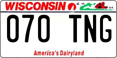 WI license plate 070TNG