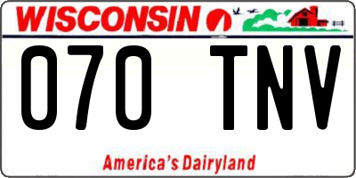 WI license plate 070TNV