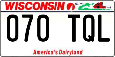 WI license plate 070TQL