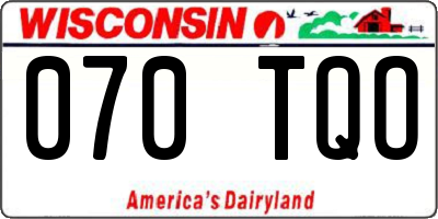 WI license plate 070TQO