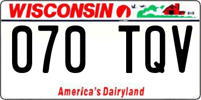 WI license plate 070TQV