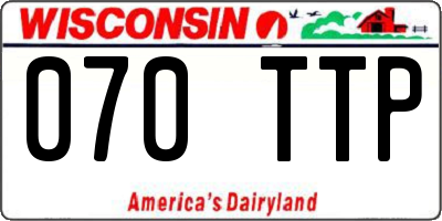 WI license plate 070TTP