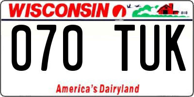 WI license plate 070TUK