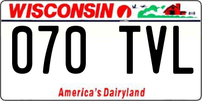 WI license plate 070TVL