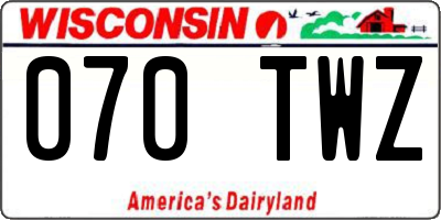 WI license plate 070TWZ