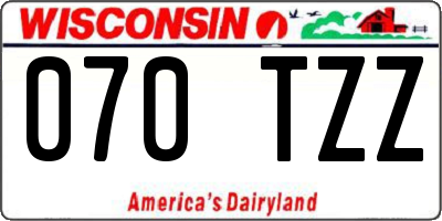 WI license plate 070TZZ