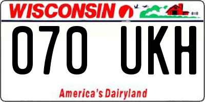 WI license plate 070UKH