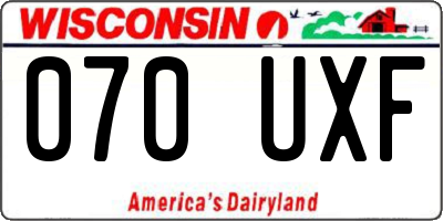 WI license plate 070UXF