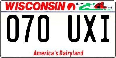 WI license plate 070UXI