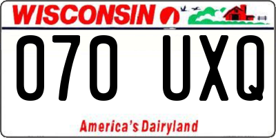 WI license plate 070UXQ