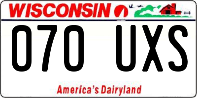 WI license plate 070UXS