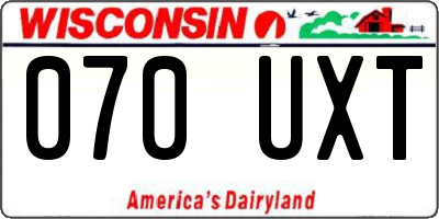 WI license plate 070UXT